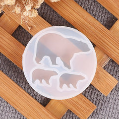 Animal Polar Bear Key Tag Epoxy Resin Mold for DIY Crafts