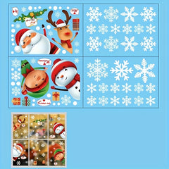 80pcs Christmas Snowflake Window Clings Xmas Decals Decorations