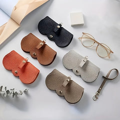 Lychee Embossed Glasses Cover Hanging PU Leather Sunglasses Reading Glasses Bag