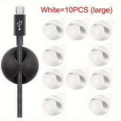 10/20pcs Cable Holder for Desk Bedside Cabinet USB Office Cable Management