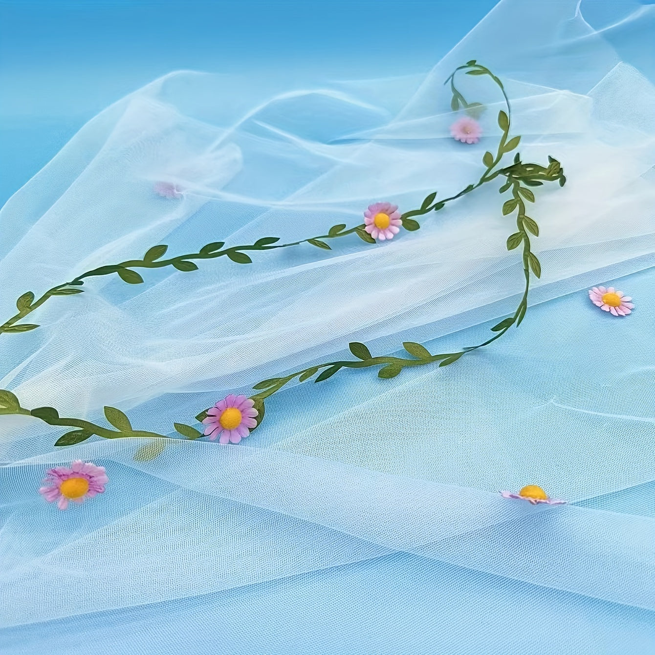Romantic Bridal Floral Mesh Veil Sexy Lingerie Accessory
