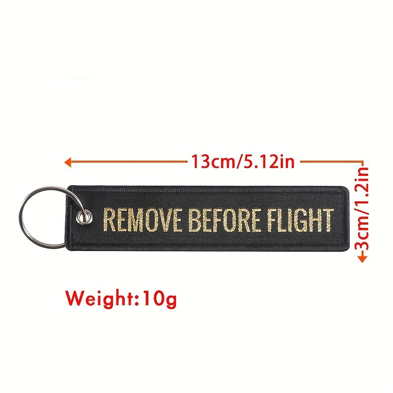 Remove Before Flight Airplane Embroidery Backpack Keychain