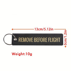 Remove Before Flight Airplane Embroidery Backpack Keychain