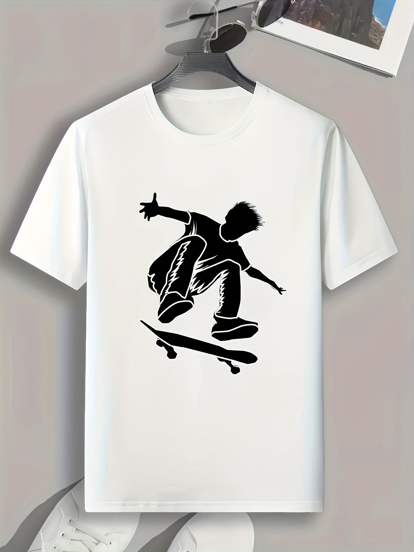 Skateboarding Print Men's Graphic Tee Comfy Casual Summer Tshirt