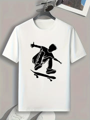 Skateboarding Print Men's Graphic Tee Comfy Casual Summer Tshirt