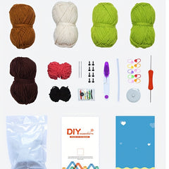 Crochet DIY Wool Cactus Decoration Kit with Instruction Manual