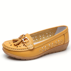 Women's Wedge Heeled Casual Shoes Low Top Round Toe Solid Breathable Shoes