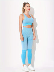 2 Pcs Sports Bra Trousers Set High Waist Yoga Pants Set