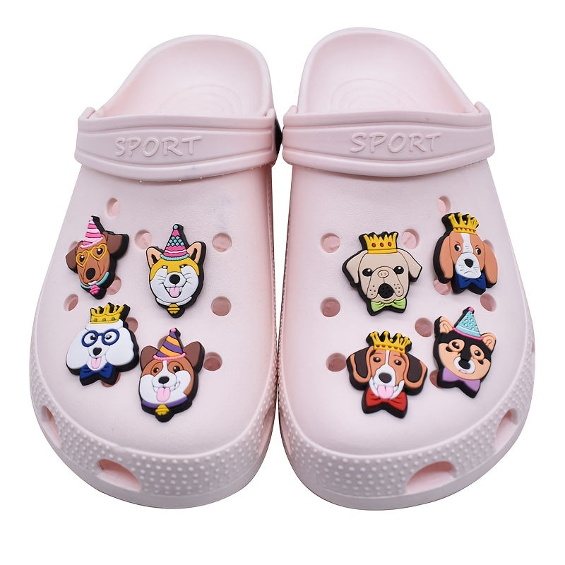 20pcs Dog Shoe Charms for Clogs Jibtz Bubble Slides Sandals PVC Accessories