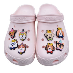 20pcs Dog Shoe Charms for Clogs Jibtz Bubble Slides Sandals PVC Accessories