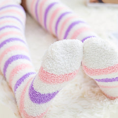 Christmas Fuzzy Thigh High Socks & Warm Over The Knee Socks