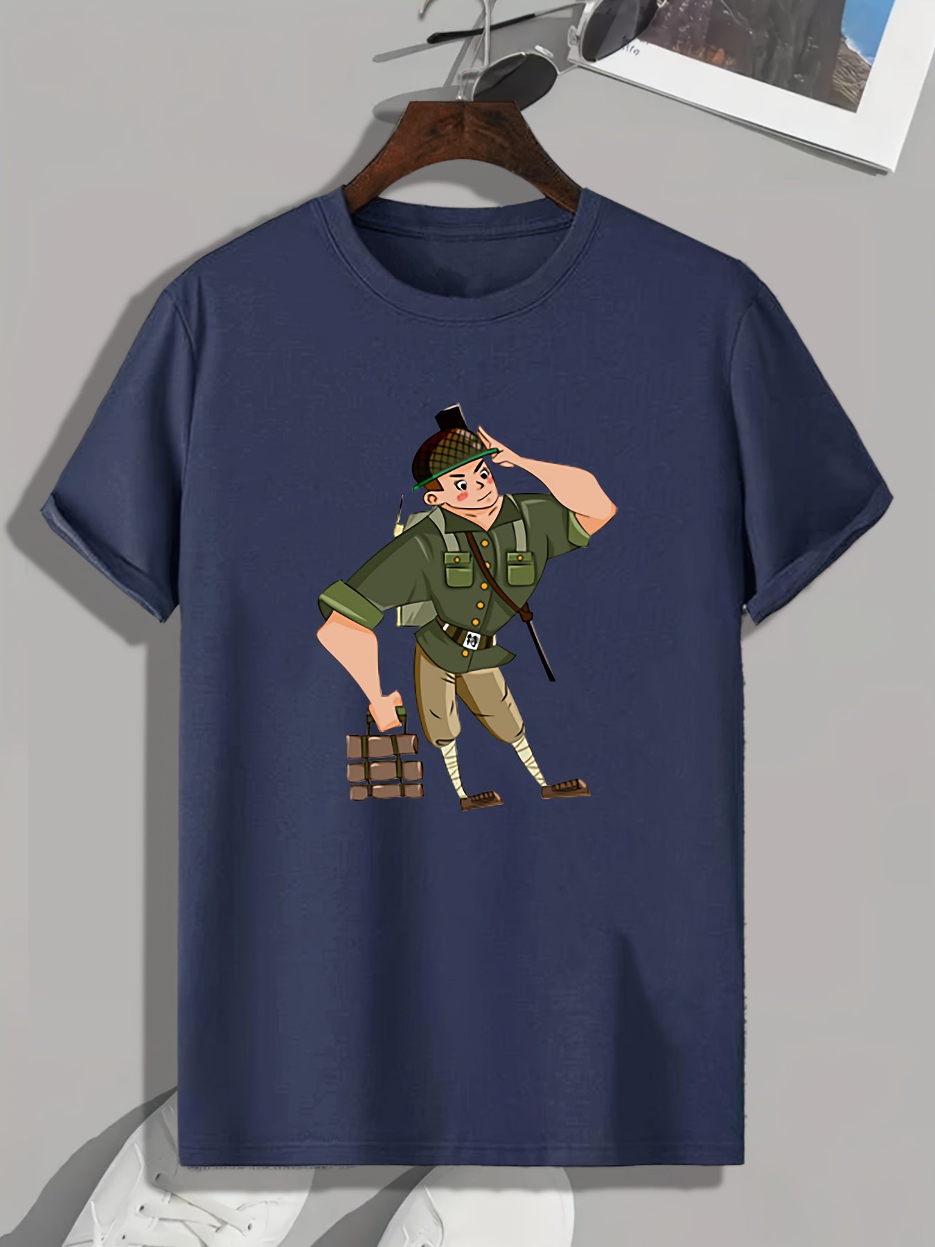 Soldier Print Men's Graphic T-shirt for Summer