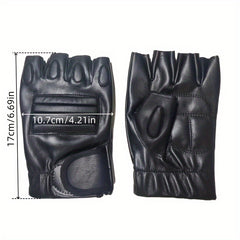 Men's Half Finger Leather Gloves for Sports and Riding