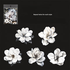 10pcs Ink Dyed Flower Series Vintage Floral Stickers Pack