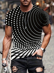 Men's Geometry Graphic T shirt Casual Mid Stretch Breathable 3D Print Tee