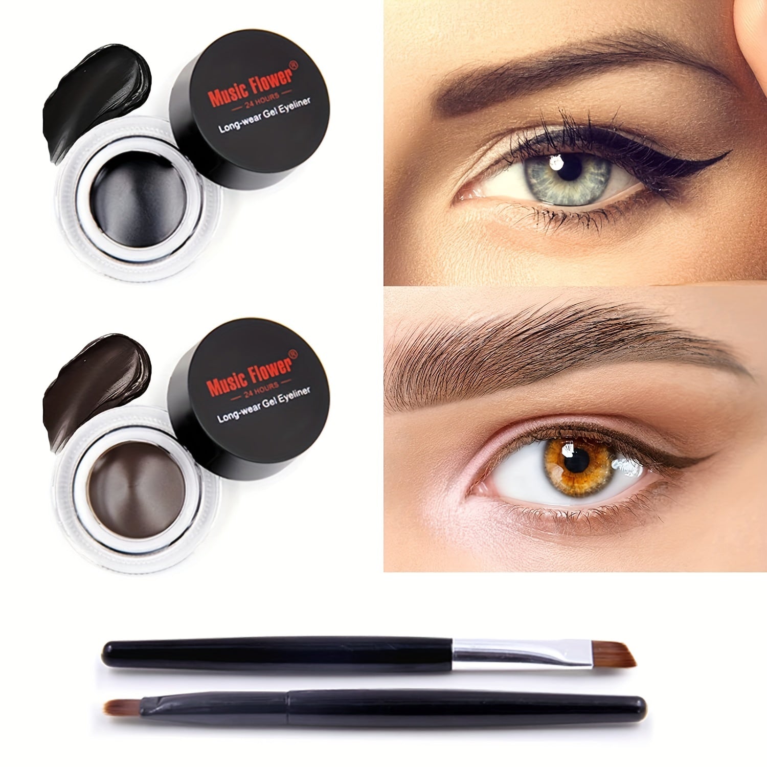 Waterproof Gel Eyeliner Cream Set with Brushes