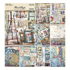 8sheets A5 Vintage Style Scrapbooking Paper Pack