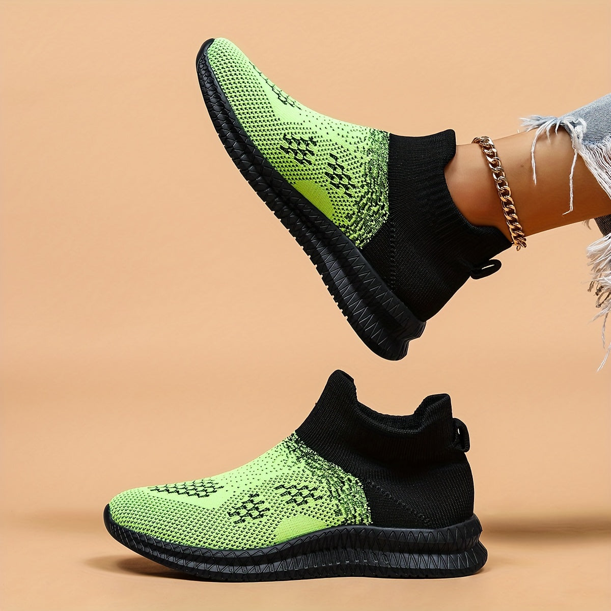Women's Soft Knitted Running Shoes Lightweight Outdoor Sneakers