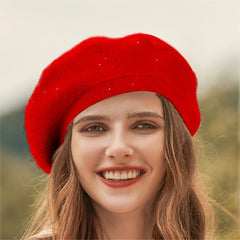 Women Wool Felt French Beret Hat Beanie Warm Mini Cap