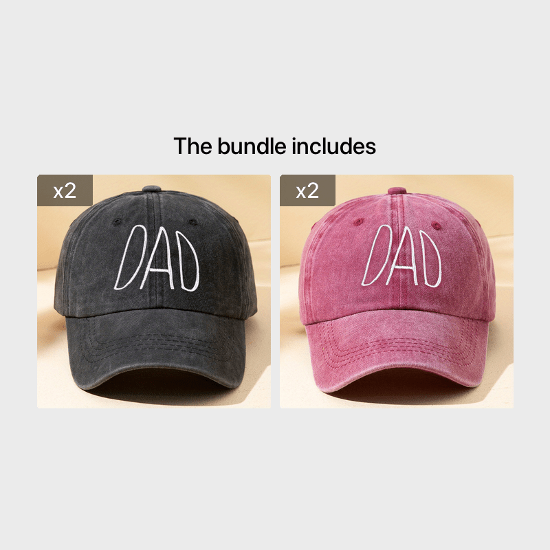 Men's Vintage Letters DAD MoM Washed Baseball Cap