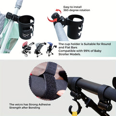 Adjustable Baby Stroller Cup Holder with Insulated Bottle Holder