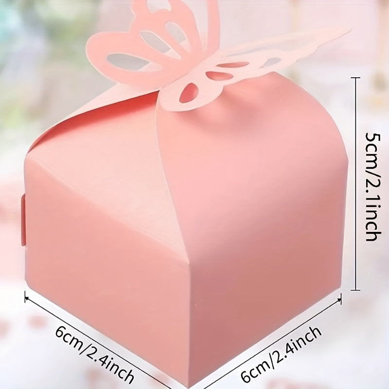 30pcs Purple Butterfly Favor Boxes Girl Baby Shower Butterfly Candy Box