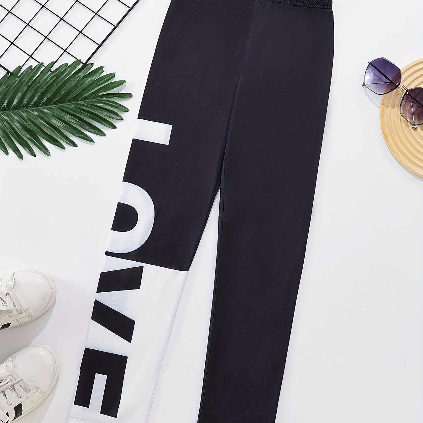 Girls Printed Sports Leggings High Waist Yoga Pants