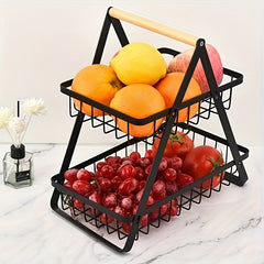 Foldable Iron Fruit Basket Desktop Storage Rack