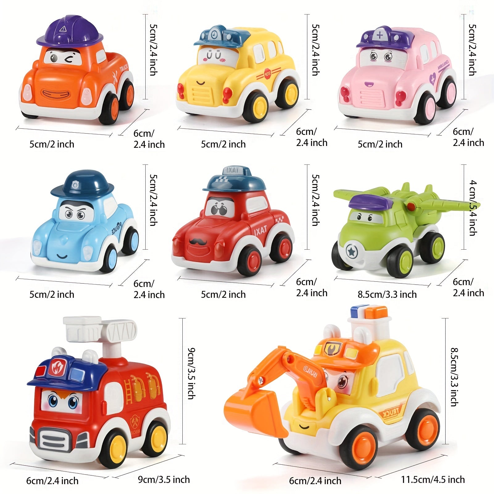 Toy Cars For 2 Year Old Boys Girls 8 PCS Push And Go Cars