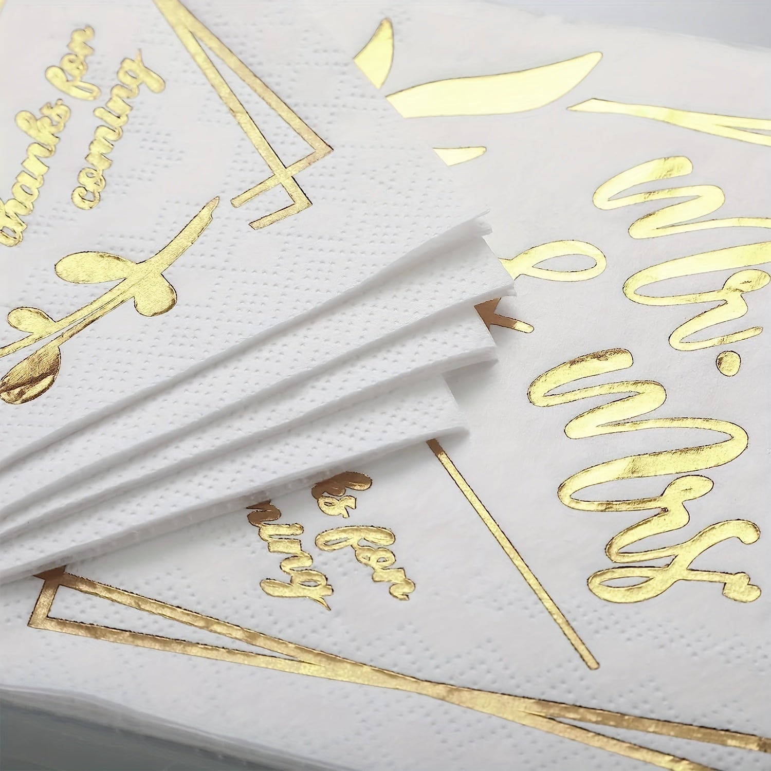 20pcs Mr And Mrs Foil Beverage Napkins Wedding Shower Table Decor