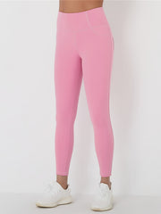 High Waist Sports Leggings Solid Gym Leggings With Pockets