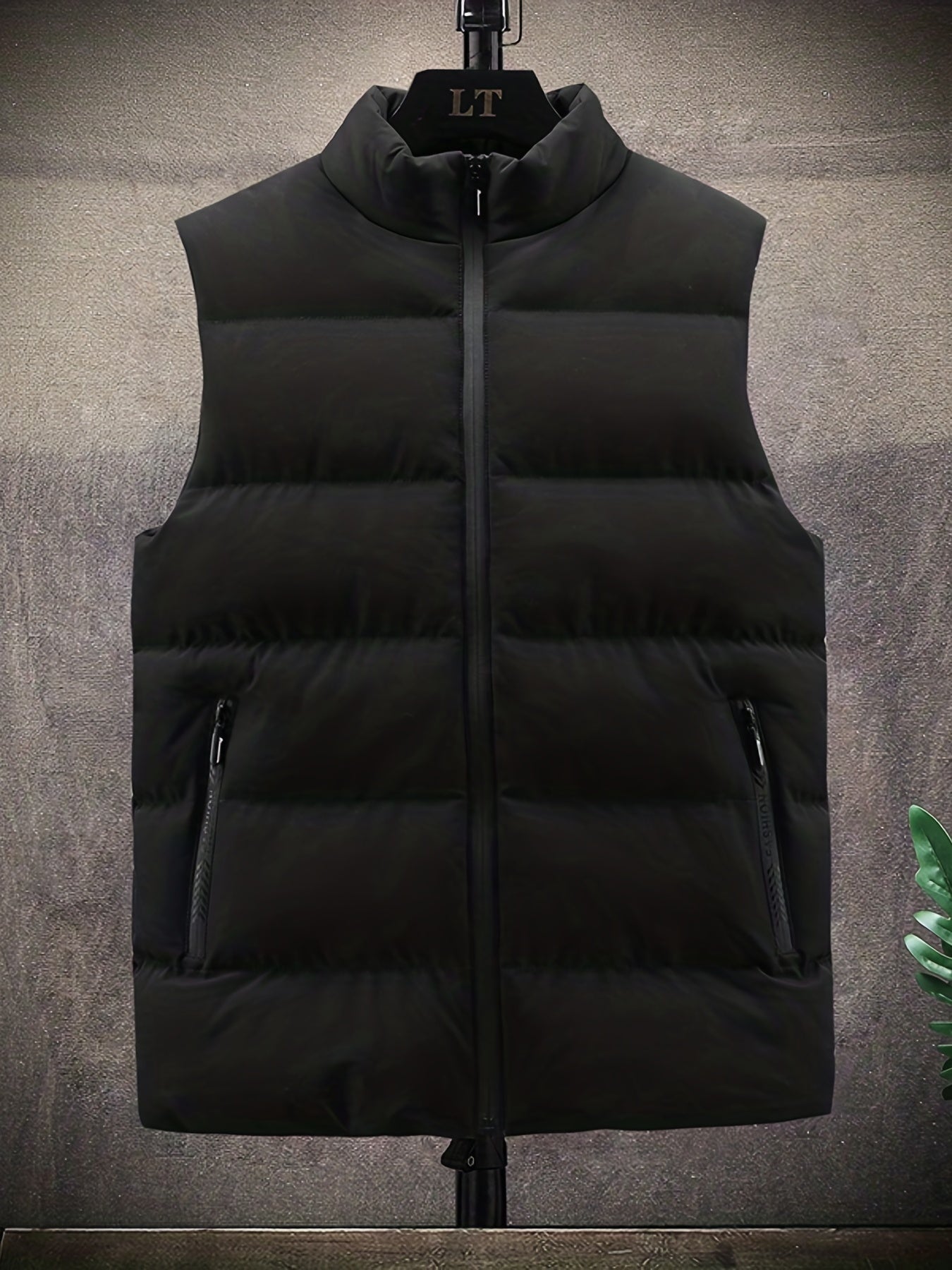 Men's Down Vest Puffer Jacket Zip Pockets Winter Sports