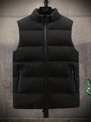 Men's Warm Winter Zipper Pockets Down Vest