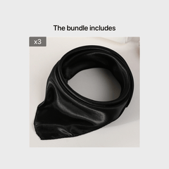Small Square Satin Scarf Solid Casual Neckerchief Head Wrap Hair Accessories