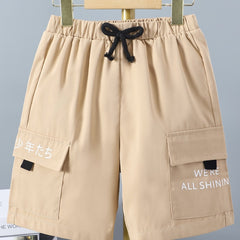 Boys Letter Print Cargo Shorts for Summer