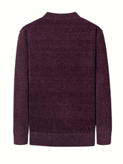 Knitted Stand Collar Sweater Men's Casual Warm Pullover Sweater