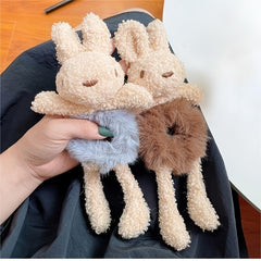 2pcs Girls Plush Rabbit Hair Tie Hair Ring Scrunchie Hair Accessories