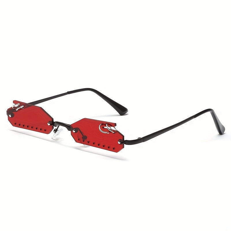 Y2K Irregular Rimless Sunglasses Punk Party Prom Club
