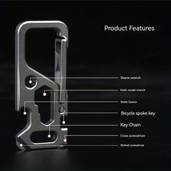Titanium Alloy Hanging Buckle Keychain for Camping Travel