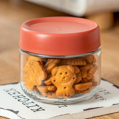 2pcs Kitchen Glass Sealed Jar With Lid Small Moisture-proof Storage Jar