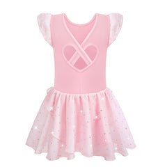 Cotton Sequin Ruffle Trim Leotard for Girls