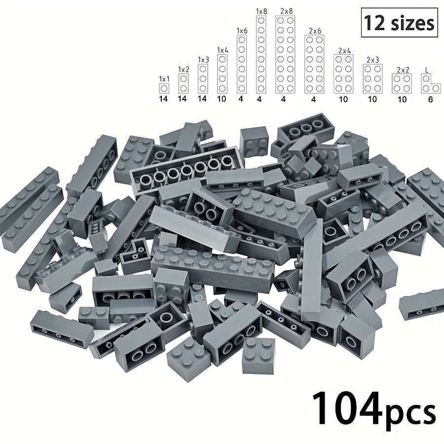 104pcs Mixed Building Blocks City Classic Creative Bricks Bulk Model Educational