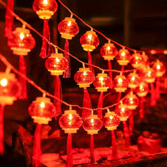 Spring Celebration Red Lanterns LED Decorative Light Strings