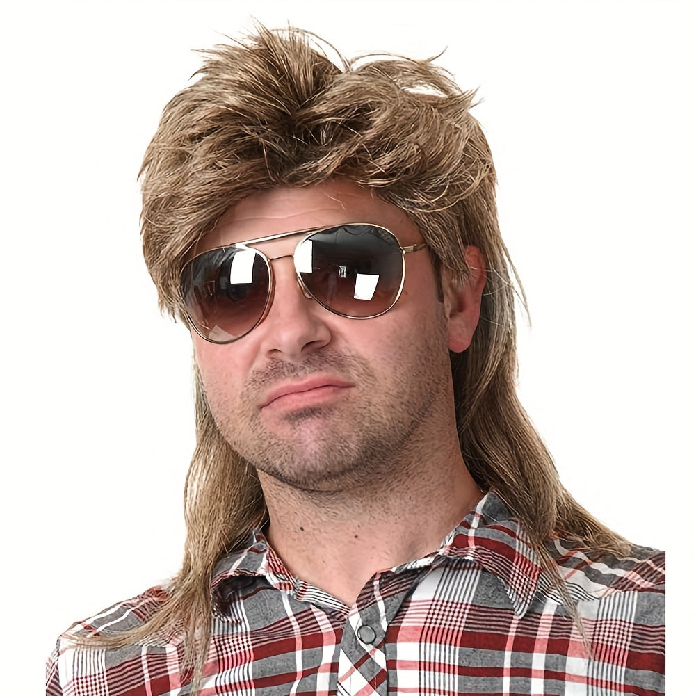 Men's 80s Costume Party Wig Light Brown