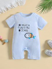 Cute Cartoon Print Baby Boy Romper