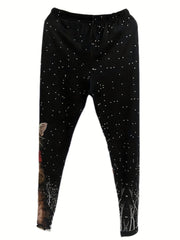 Cat Print High Waist Leggings Women's Clothing