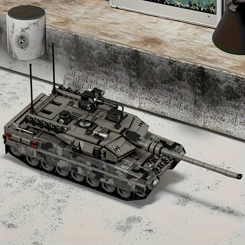 Rotating Track Tank Building Block Set Adult DIY Vehicle Model Collection
