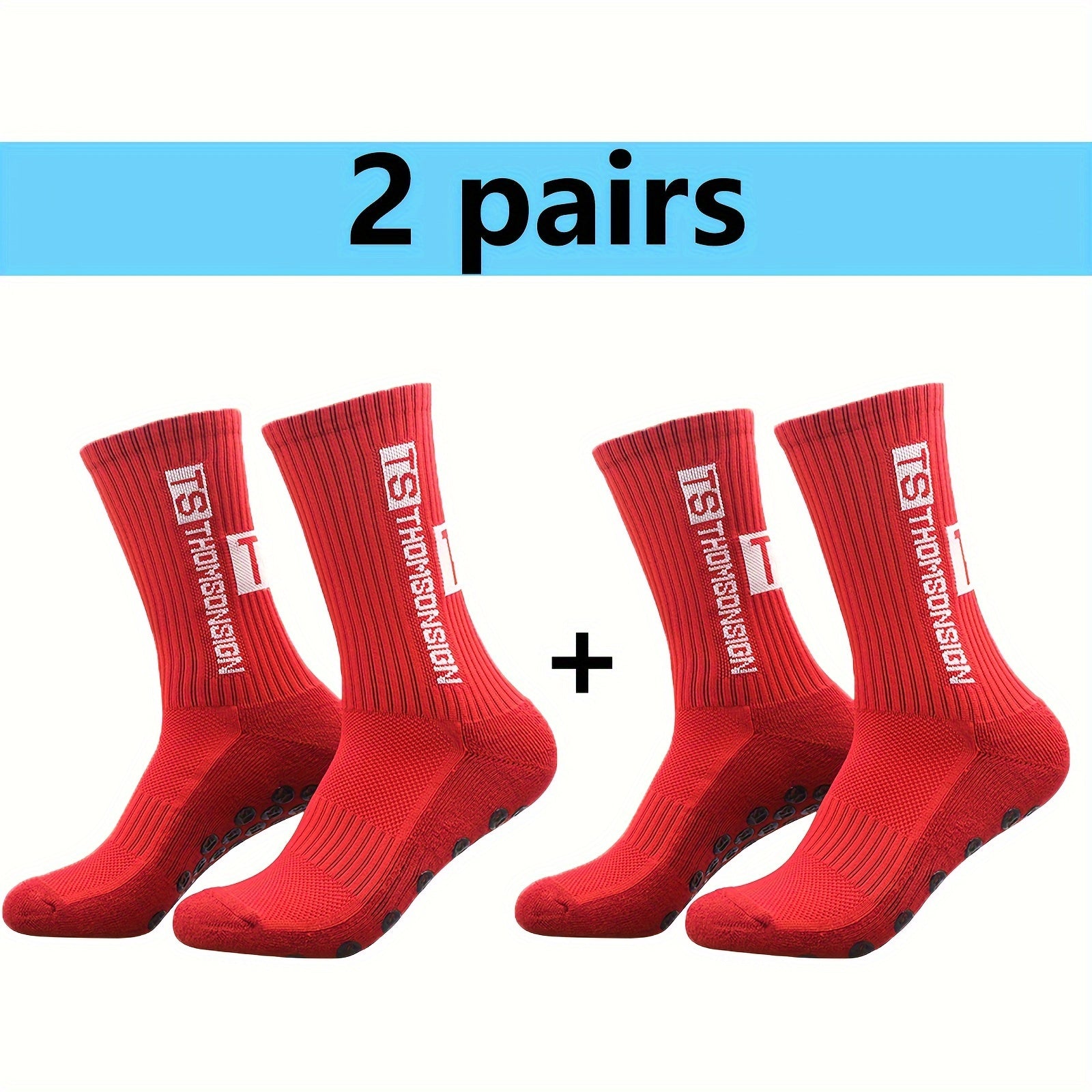 2pairs Non slip Sports Socks For Men And Women Football Running Mid calf Socks