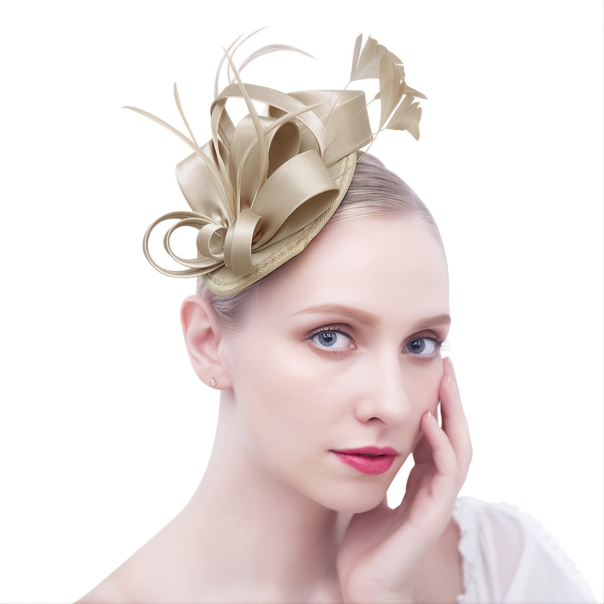 Women's Tea Party Hat Headband Derby Bridal Flower Feathers Hair Clip
