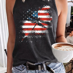 Print Crew Neck Tank Top Sleeveless Summer Casual Women's Clothing